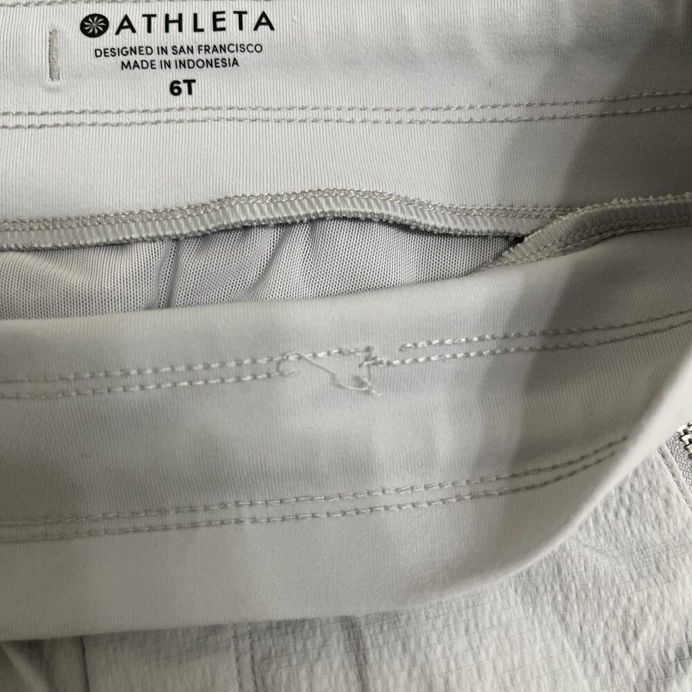 Athleta Pants Women Size 6T Gray Joggers Zip Pockets Stretch Activewear Nylon - Picture 5 of 10